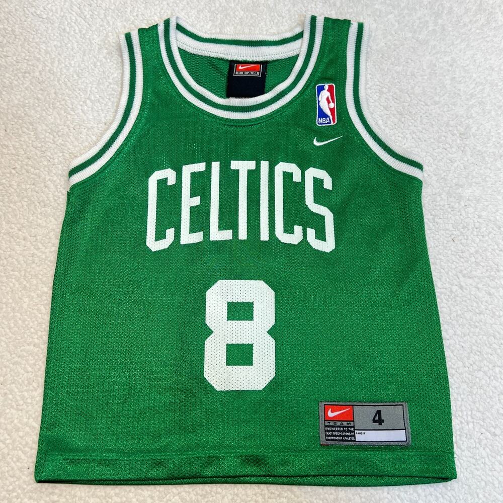 Nike Team Boys Jersey Boston Celtics NBA Antoine Walker #8 Green/White, Sz 4